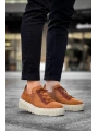KB-X502  Kuback Taba Süet Yüksek Bej Taban Bağcık Detaylı Lastikli Günlük Erkek Ayakkabı
