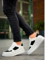 KB-X8 Kuback Beyaz Siyah Cilt Yüksek Taban Günlük Spor Ayakkabı