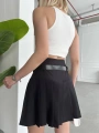 Kemerli pikseli şort etek