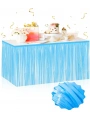 Kendinden Yapışkanlı Makaron Mavi Püsküllü Masa Eteği – 75 X 275 Cm Parti Süslemesi