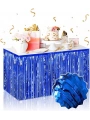 Kendinden Yapışkanlı Mavi Metalize Püsküllü Masa Eteği – 75 X 275 Cm Parti Süslemesi