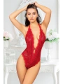 Kırmızı Çift Çapraz İpli Bodysuit - 891