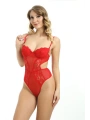 Kırmızı Dantelli Bodysuit - 886k