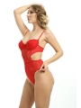 Kırmızı Dantelli Bodysuit - 886k