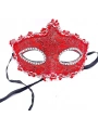 Kırmızı Renk Gözler Kristal Taşlı Dantelli Parti Maskesi 11x17 Cm