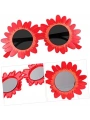 Kırmızı Renk Papatya Şekilli Parti Gözlüğü 18x10 Cm