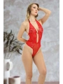 Kırmızı Taşlı Bodysuit - 888