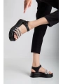 Lalen Siyah Kemerli Sandalet