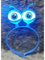 Led Işıklı  Pilli 3 Farklı Modda Yanan Uzaylı Göz Parti Tacı Mavi Renk 18x12 Cm