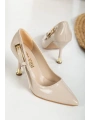 Lesia Bej Rugan Topuklu Ayakkabı