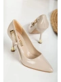 Lesia Bej Rugan Topuklu Ayakkabı