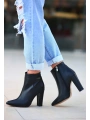 Loora Siyah Cilt Topuklu Bot