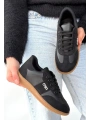 Lunga Siyah Cilt Bağcıklı Spor Ayakkabı
