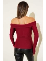 Madonna Çapraz Yaka Bluz Bordo t4331
