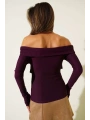Madonna Çapraz Yaka Bluz mürdüm t4331