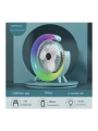 Masaüstü Vantilatör Usb Şarjlı Rgb Led Işıklı 3 Kademeli 180° Ayarlanabilir Soğutucu Fan Mavi