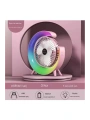 Masaüstü Vantilatör Usb Şarjlı Rgb Led Işıklı 3 Kademeli 180° Ayarlanabilir Soğutucu Fan Pembe