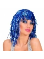 Mavi Işıltılı Metalize Parti Peruğu