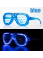 Mavi Led Işıklı Parti Gözlüğü - Neon Glow Şerit Gözlük 3 Modlu