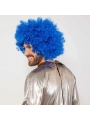 Mavi Renk Kıvırcık Afro Bonus Peruk