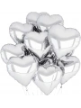 Metalize Parlak Gümüş Kalp Şekilli Uçan Balon Folyo 18 İnç 45 Cm 10 Adet