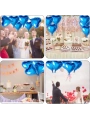Metalize Parlak Mavi Kalp Şekilli Uçan Balon Folyo 18 İnç 45 Cm 25 Adet