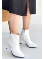 Mişha Beyaz Cilt Topuklu Bot