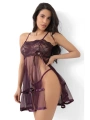 Mor Şifon Pileli Gecelik-835
