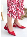 Morji Kırmızı Cilt Topuklu Ayakkabı