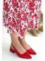 Morji Kırmızı Cilt Topuklu Ayakkabı