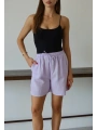 Müslin kumaş şort bağcıklı lila pt
