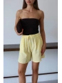 Müslin kumaş şort bağcıklı sarı pt