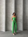 Palazzo pantolonlu alt üst takım yeşil