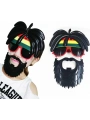 Rasta Peruklu Rasta Sakallı Bob Marley Bıyıklı Parti Gözlüğü 27x18 Cm