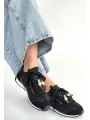 Riaf Siyah Cilt Bağcıklı Spor Ayakkabı