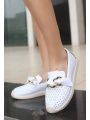 Riwan Beyaz Cilt Babet Ayakkabı