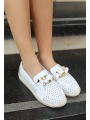 Riwan Beyaz Cilt Babet Ayakkabı
