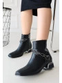 Roxani Siyah Cilt Topuklu Bot