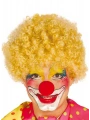 Sarı Renk Kıvırcık Afro Bonus Peruk Takma Saç Ve Kırmızı Burun Seti