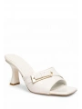 Sief Beyaz Rugan Topuklu Terlik