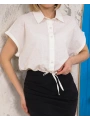 Sıfır kollu bağlamalı crop gömlek beyaz s255359