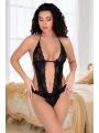 Siyah Dantelli Bodysuit - 939