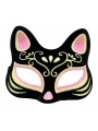 Siyah Renk Süet Kaplama Üzeri Pembe Sarı Simli Kedi Maskesi 17x14 Cm