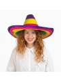 Sombrero Meksika Şapkası Renkli Örme Hasır Çocuk Boy