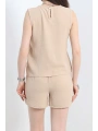 Şortlu Ayrobin takım bej