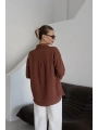 Tek cepli müslin gömlek kahve pt