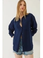 Tek cepli müslin gömlek lacivert pt
