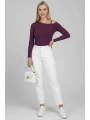 Tek Omuz İpli Bluz Mürdüm T4328