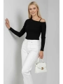 Tek Omuz İpli Bluz Siyah T4328