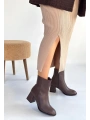 Tendy Kahverengi Cilt Topuklu Bot
